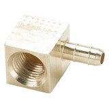 Tube to Female Pipe - 90 Elbow - Brass Pneumatic Hose Barbs for Tubing, Dubl-Barb